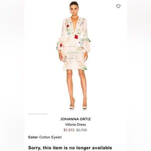 Johanna Ortiz Floral Cotton Eyelet Dress size 2